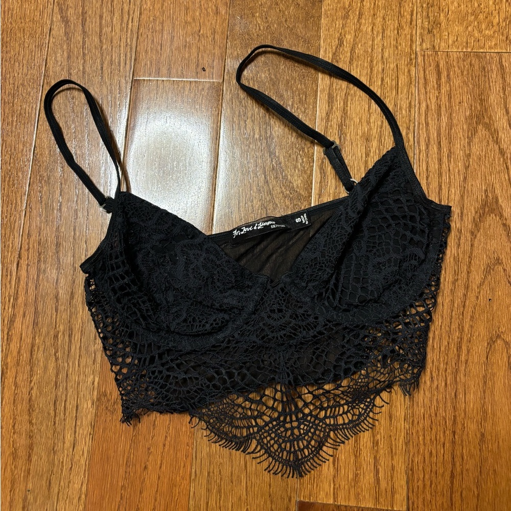 For Love and Lemons skivvies bat your lashes bralette - black - Picture 2 of 6